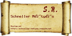 Schneller Mátyás névjegykártya
