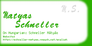 matyas schneller business card